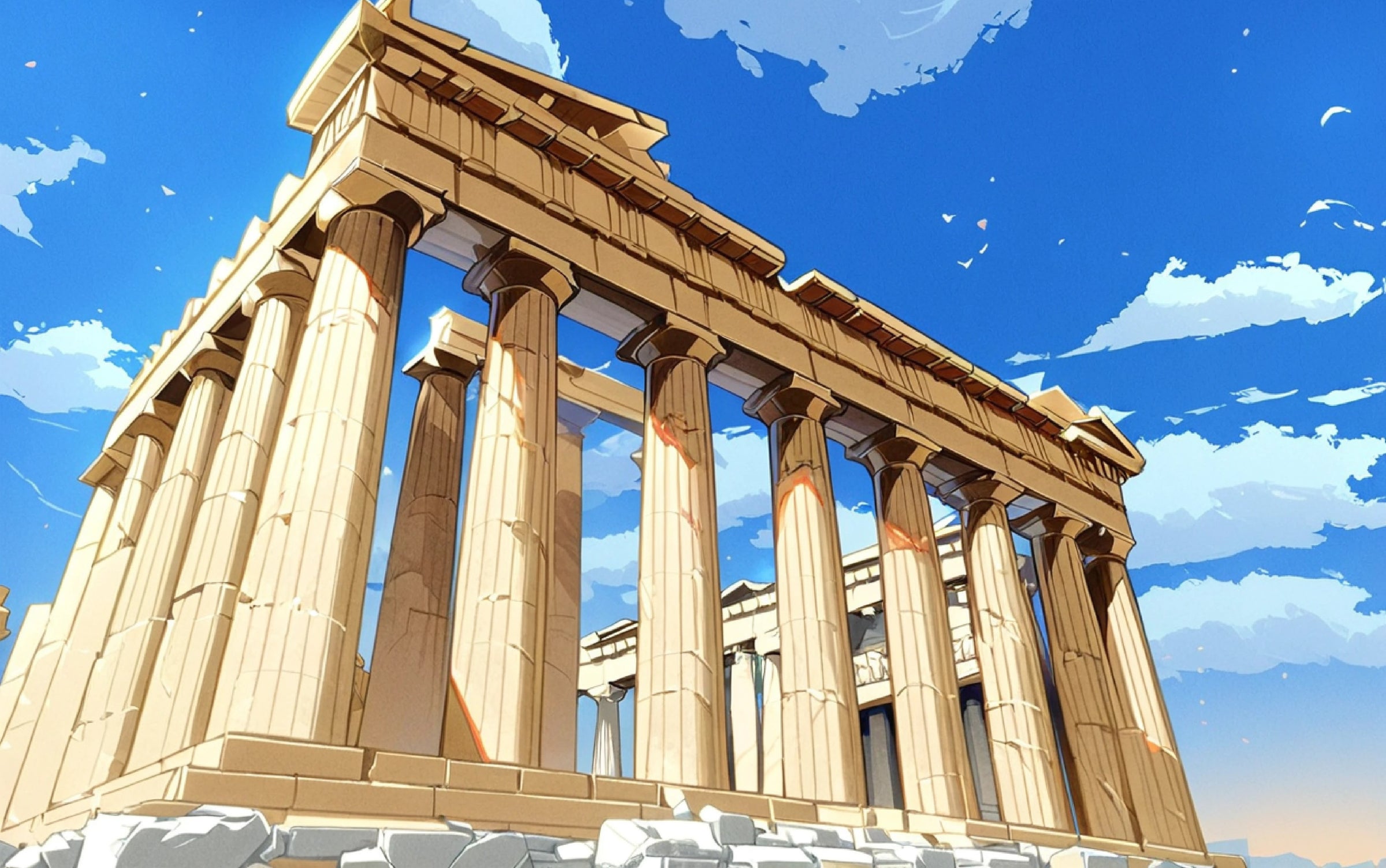 A cartoon-style image of a Partheon