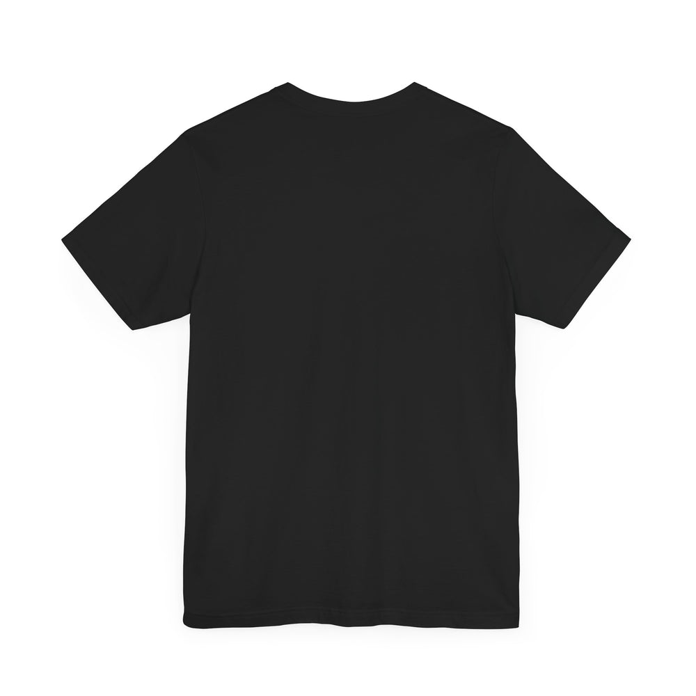 Back of a black t-shirt with no text or design