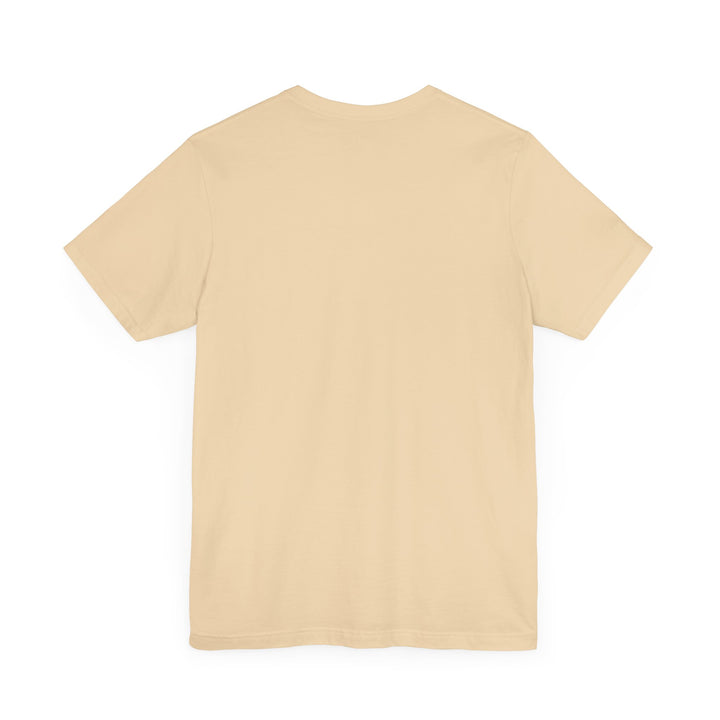 Back of a soft-cream t-shirt with no text or design